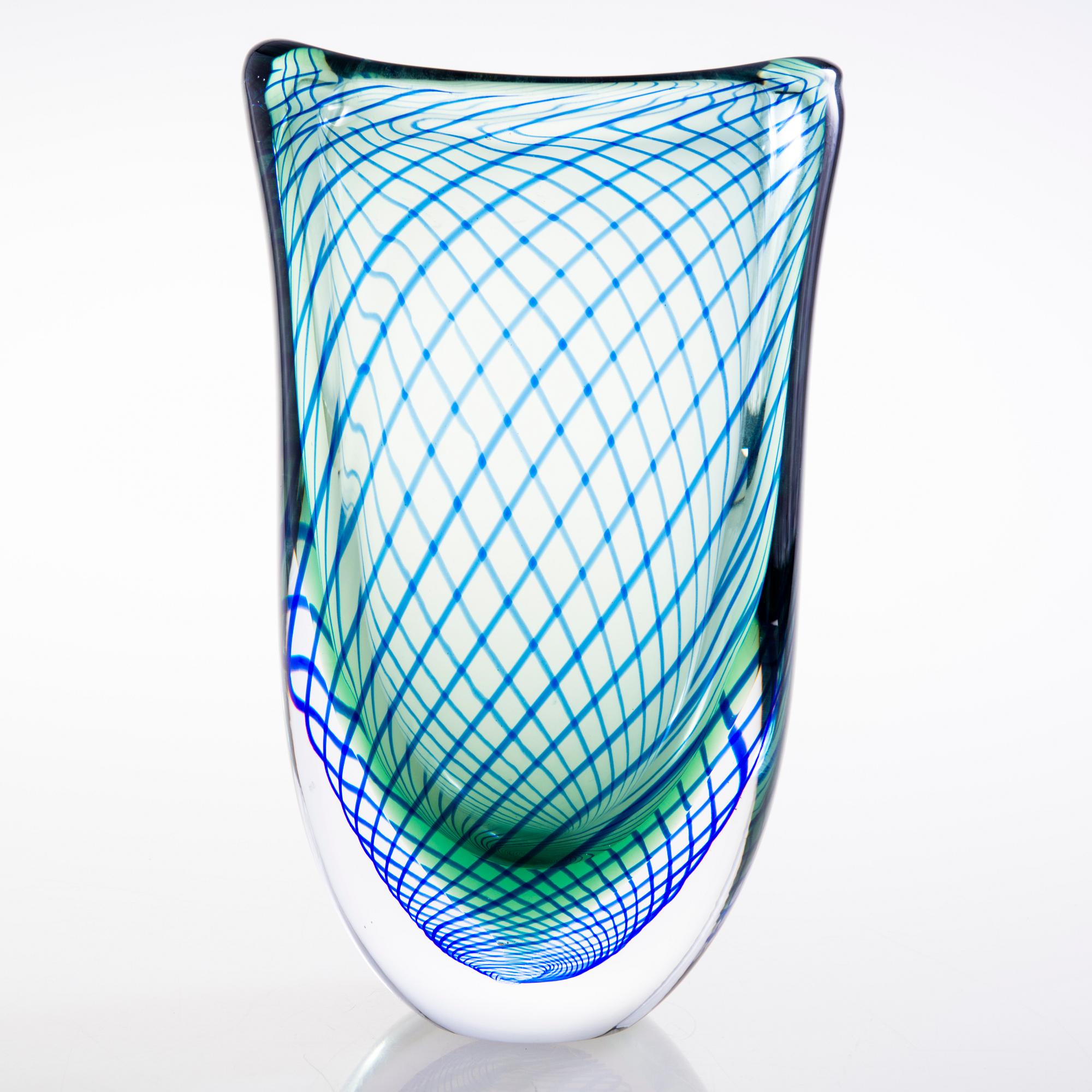 KARI ALAKOSKI, A glass vase signed Kari Alakoski Iittala 2000.