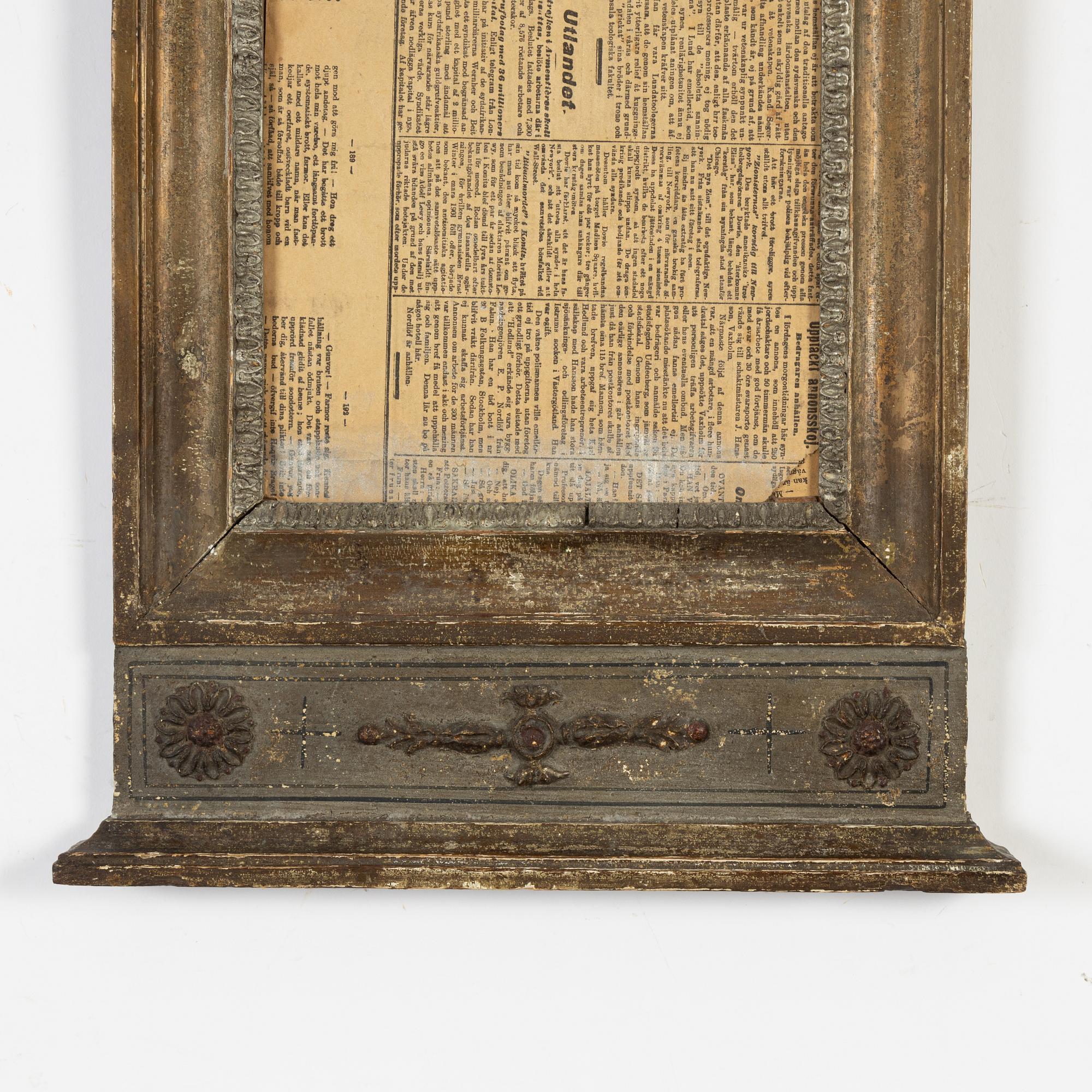 A bronzed and painted frame, 19th Century.