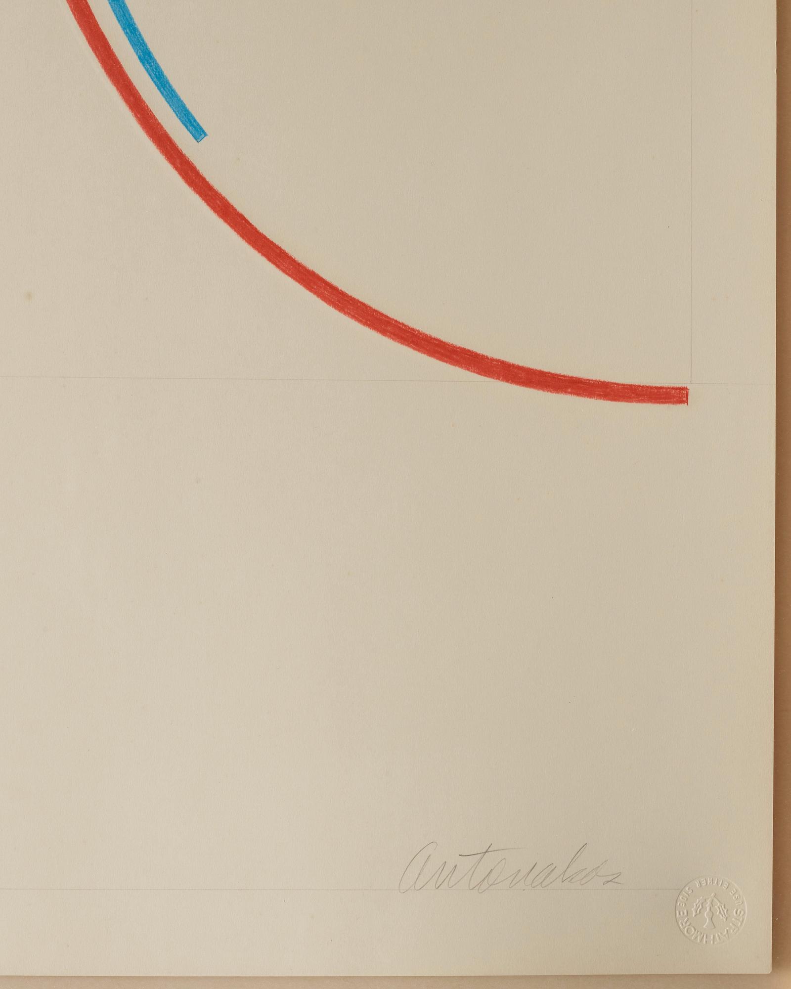 Stephen Antonakos, "Red and blue incomplete circle".