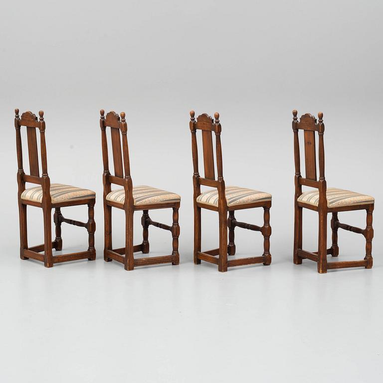 Four 18th century chairs.