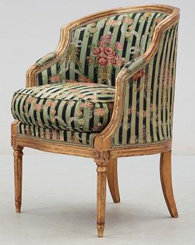 BERGÈRE, Louis XVI, förgylld, 1700-talets andra hälft.