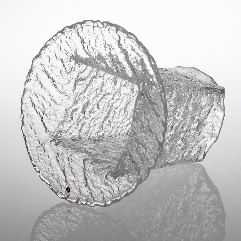 TIMO SARPANEVA, maljakko, lasia, Iittala 1900-luvun loppu, Signeerattu TS.