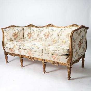 SOFFMÖBLEMANG, 5 delar, Louis XVI-stil, 1900-talets början.