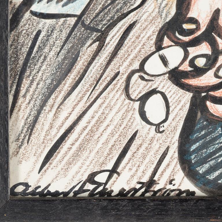 ALBERT ENGSTRÖM, Drawing, signed.
