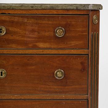 A late Gustavian mahogny commode.