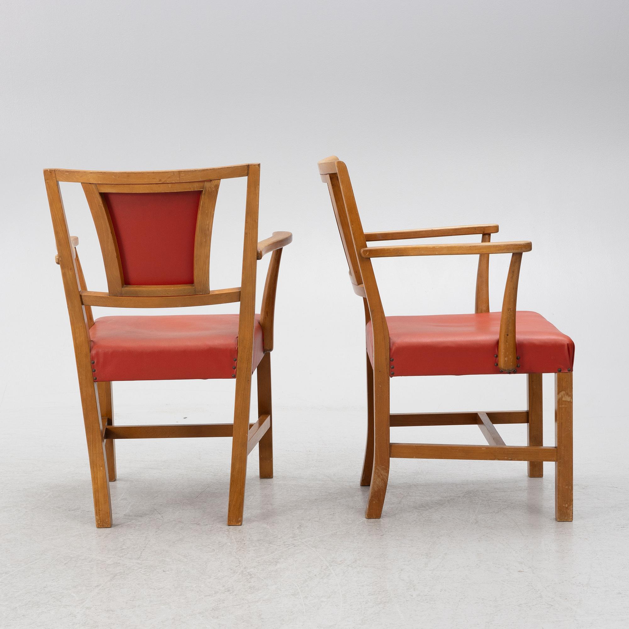 Josef Frank, a set of six armchairs, model B2163, Svenskt Tenn.