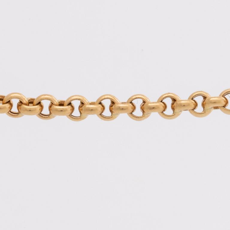 GOLDCHAIN, 18K gold, belcher link, 13,8 g, 75 cm.