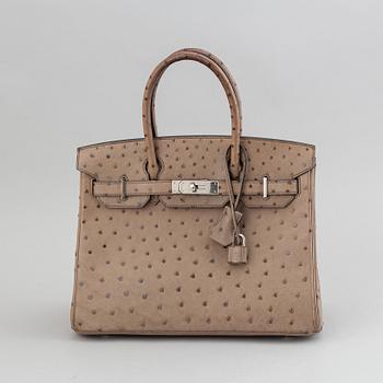 HERMÈS, väska, "Birkin 30", ostrich 2013.