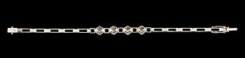 ARMBAND, 18K vitguld, med åttkantslipade diamanter tot ca 0.75 ct samt smaragder. Vikt ca 17 g.