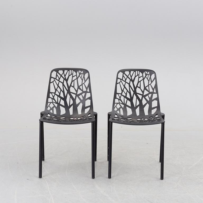 A pair of Selva aluminium garden chairs.