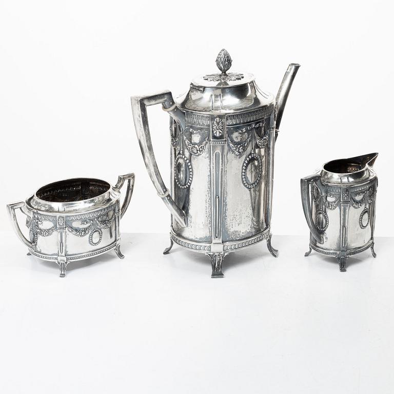 K. Andersson, a three piece silver coffee service, Stockholm 1914.