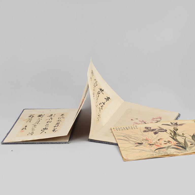 ILLUSTRERAD BOK/AKVARELLER, Kina, 1900-tal.