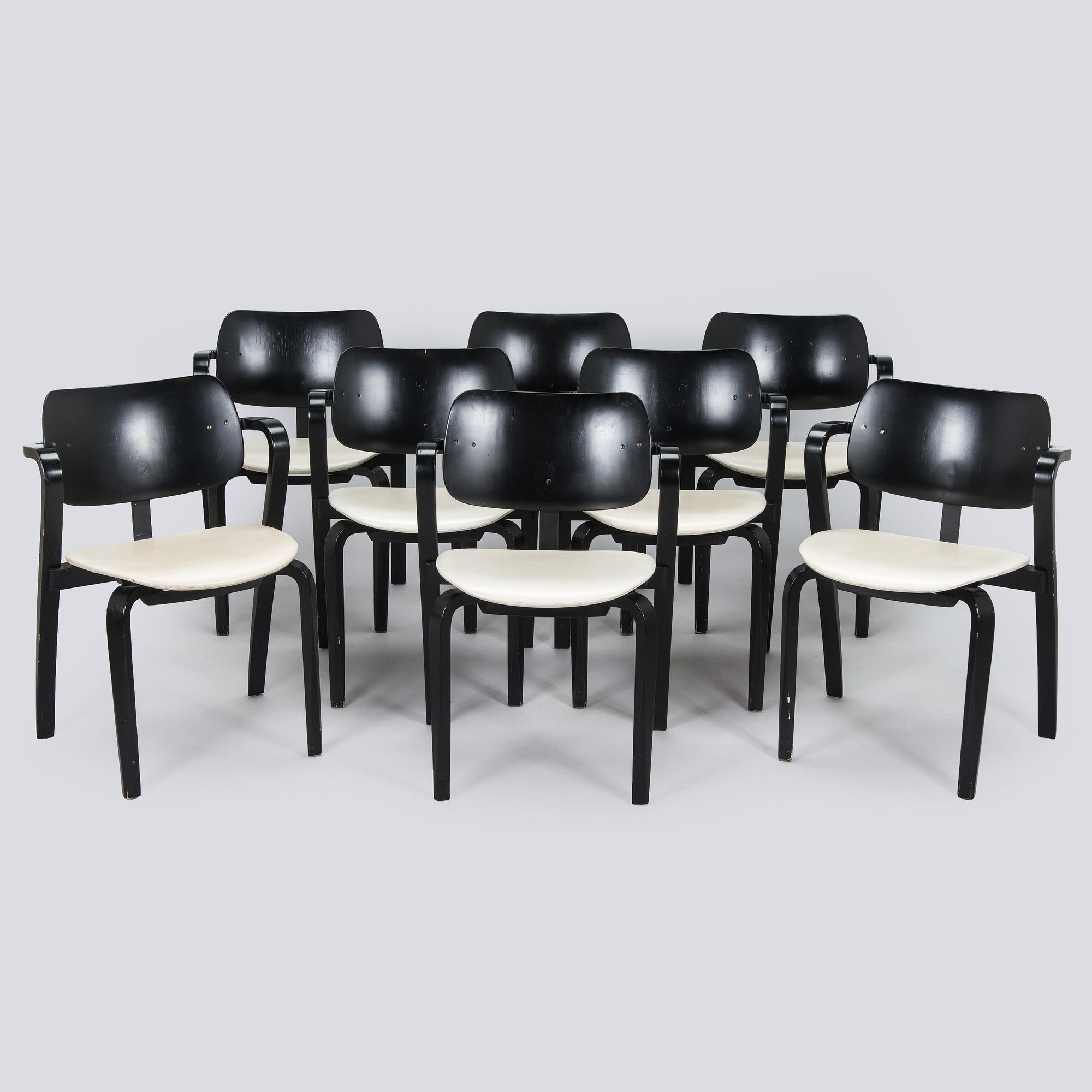 Ilmari Tapiovaara, nojatuoleja, 8 kpl, "Aslak", Asko 1960-luku.