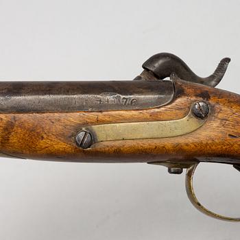A smoothbore Swedish percussion pistol 1850 pattern.