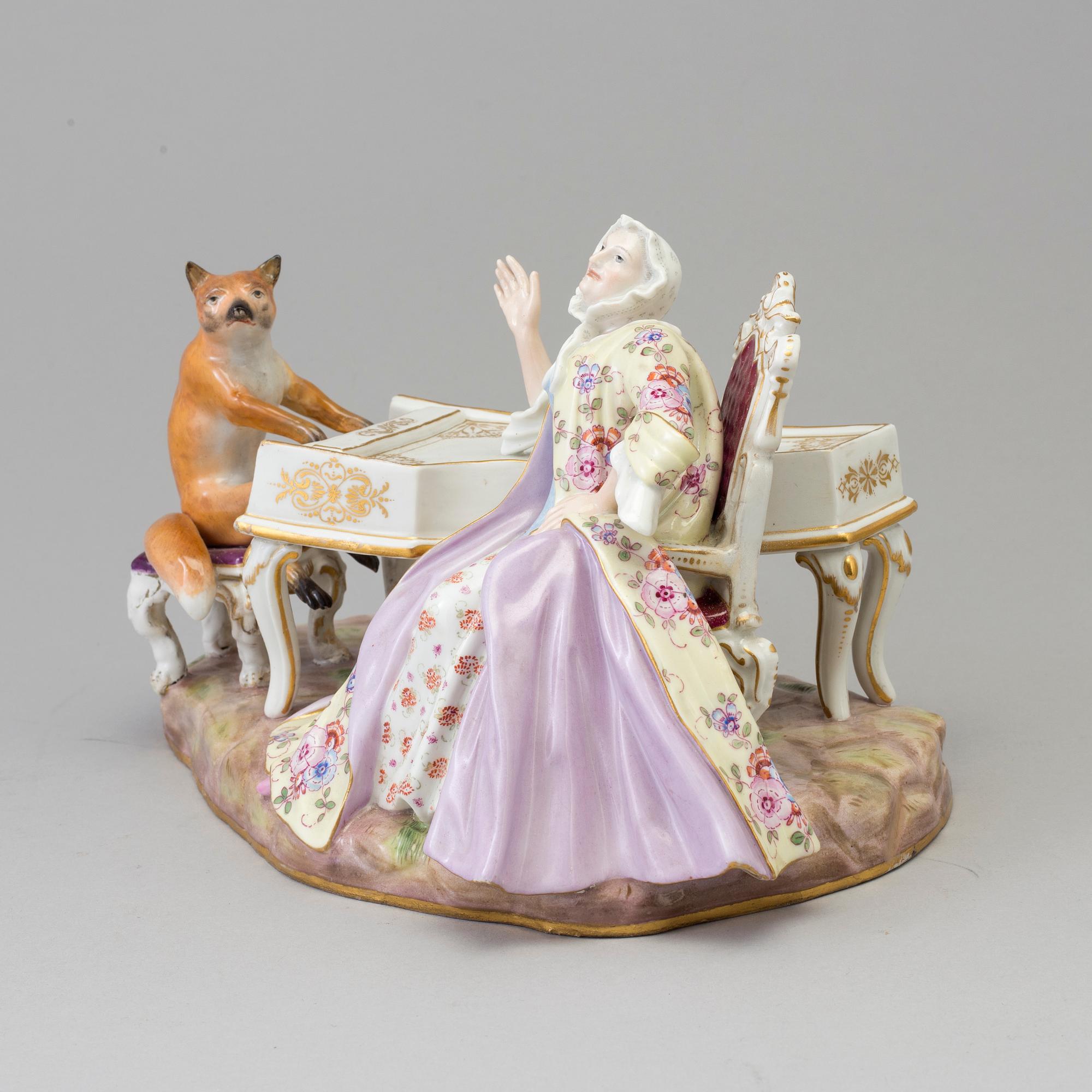 A Meissen figure group, late 19th Century. Not first quality.