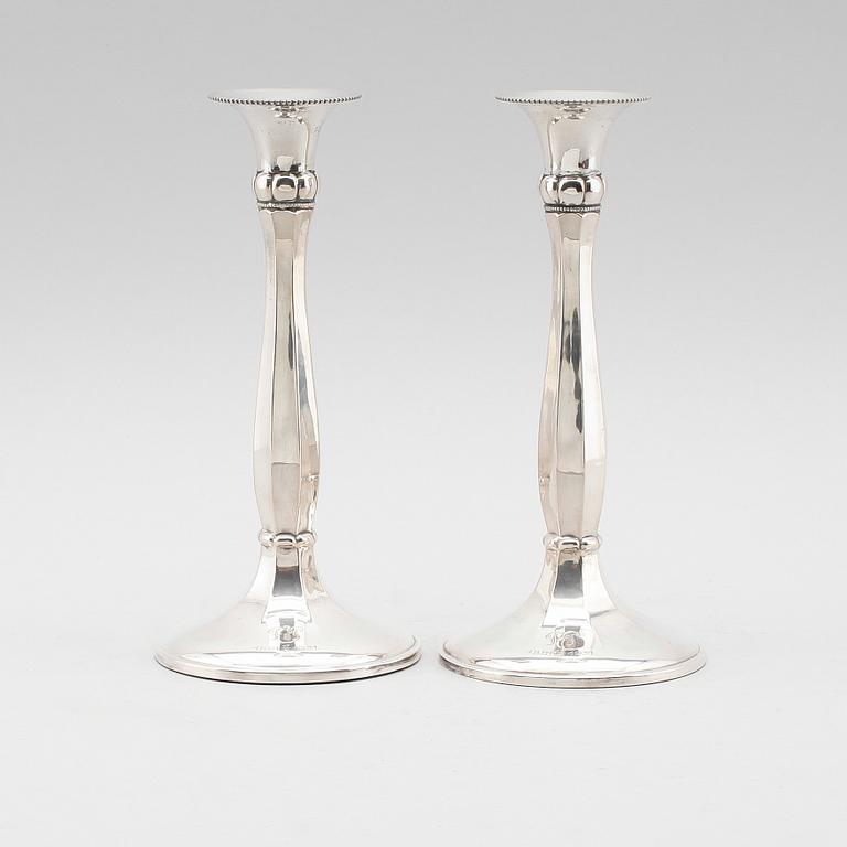 LJUSSTAKAR, 1 par, silver, Kultakeskus Oy, Tavastehus 1930, Finland.