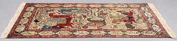 A RUG, semi-antique Kashan figural, so called Motachem, ca 205,5 x 140,5 cm.