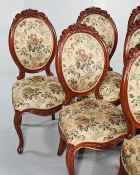 STOLAR, 6 st, nyrokoko, 1800-talets andra hälft.