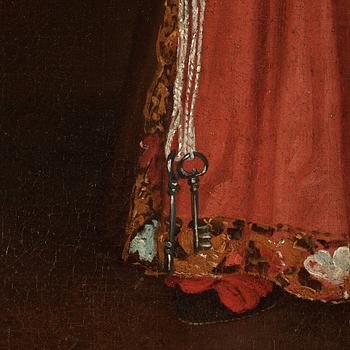 SCANDINAVIAN ARTIST, around 1620. Young girl with a goldfinch.