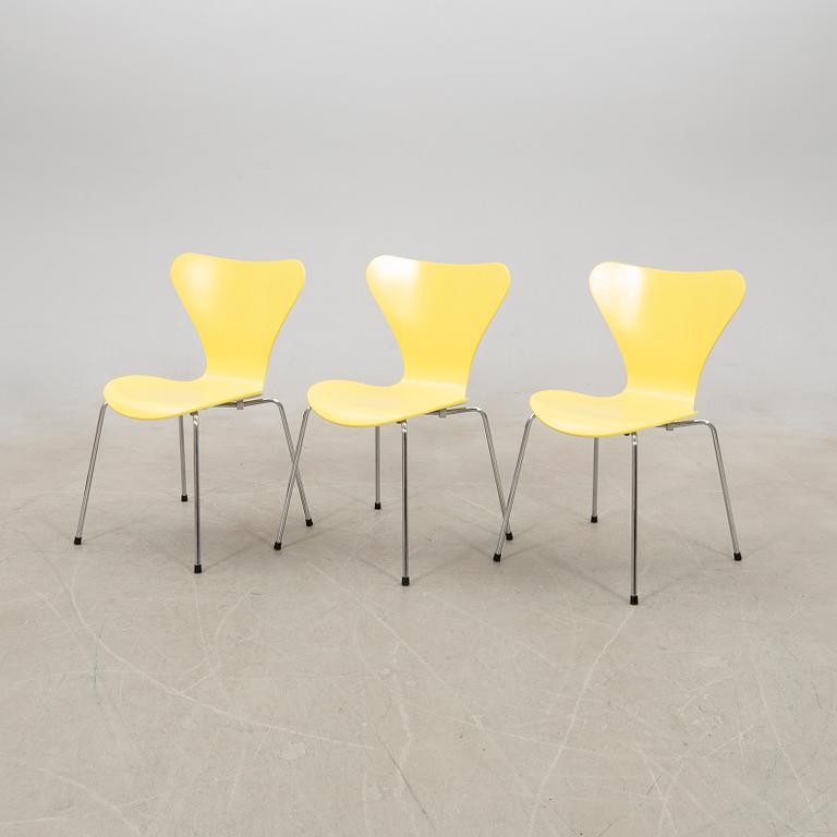 Arne Jacobsen, chairs, 8 pcs, "The Seven", Fritz Hansen, Denmark 1997.