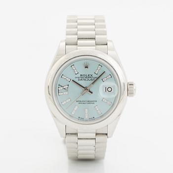 Rolex, Lady-Datejust 28, "Ice Blue Diamond Dial", armbandsur, 28 mm.