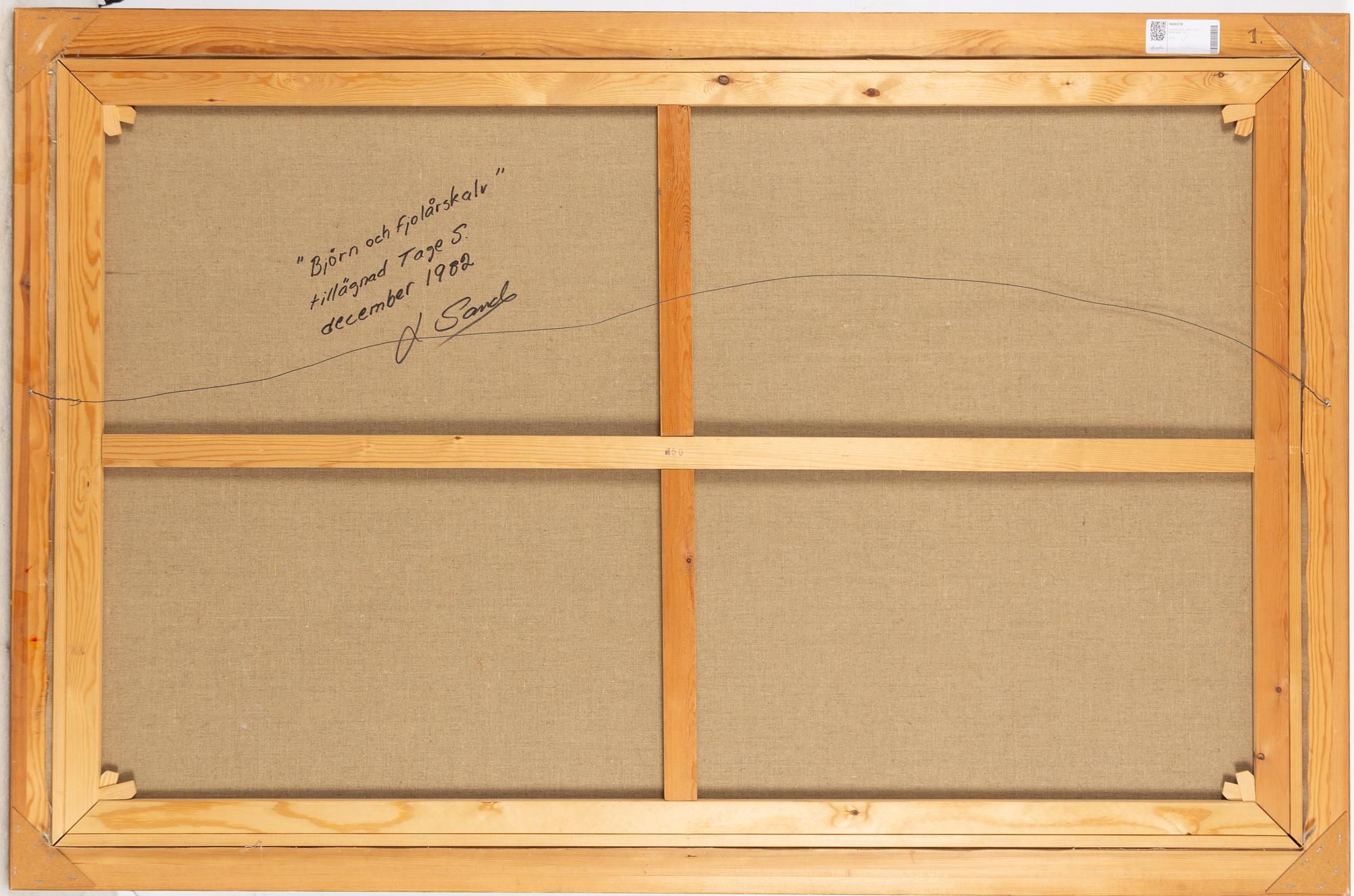 Lennart Sand, 'Björn och fjolårskalv (Bear and last year's calf)'.