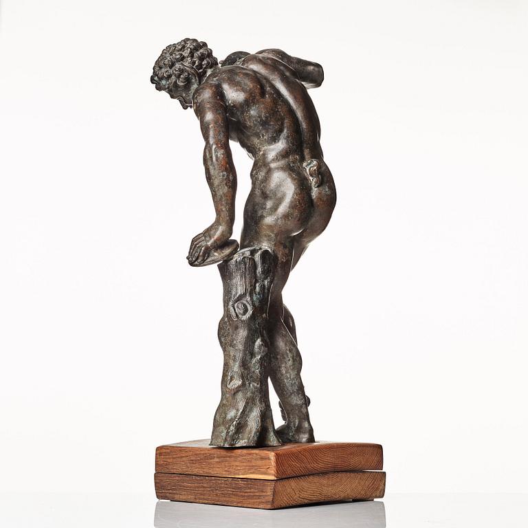 SCULPTURE, probably Italy 18th Century. Satyr with cymbals.
