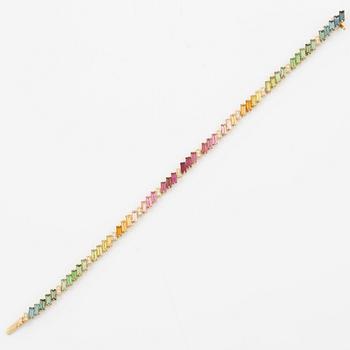 Bracelet, 18K gold with multi-coloured tourmalines and brilliant-cut diamonds.