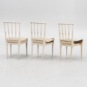 Stolar, sex stycken, av Anders Hellman d.y. (mästare i Stockholm 1793-1825), Sengustavianska.