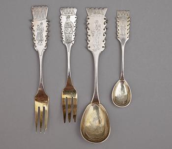 PARTI SILVER, 26 delar, bla Bolindersilver, Sverige, 1900-tal. Totalvikt 480 g.