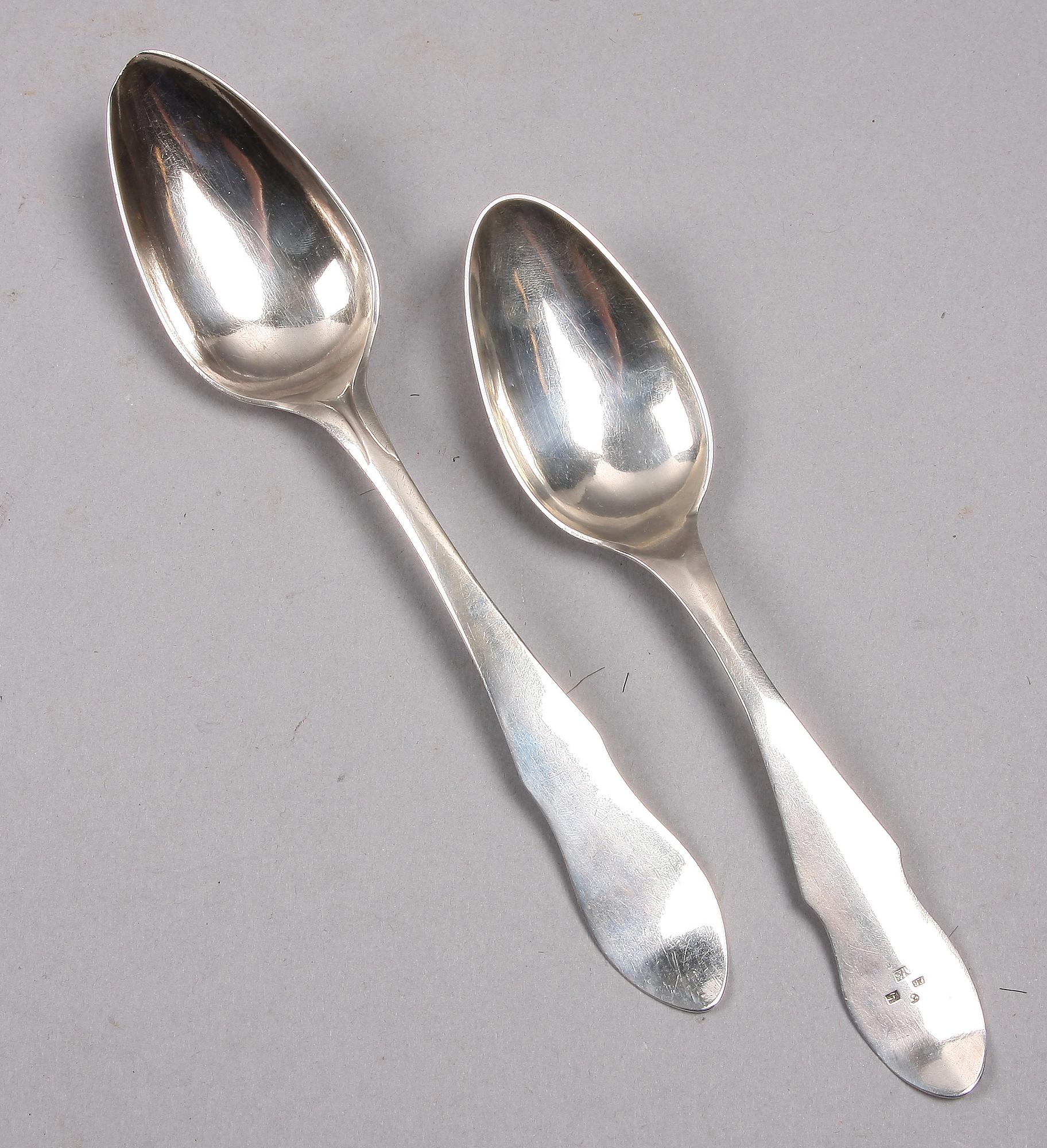SKEDAR, 2 st, silver, 1808 samt 1818, Norrköping samt Eskilstuna, 85 g.