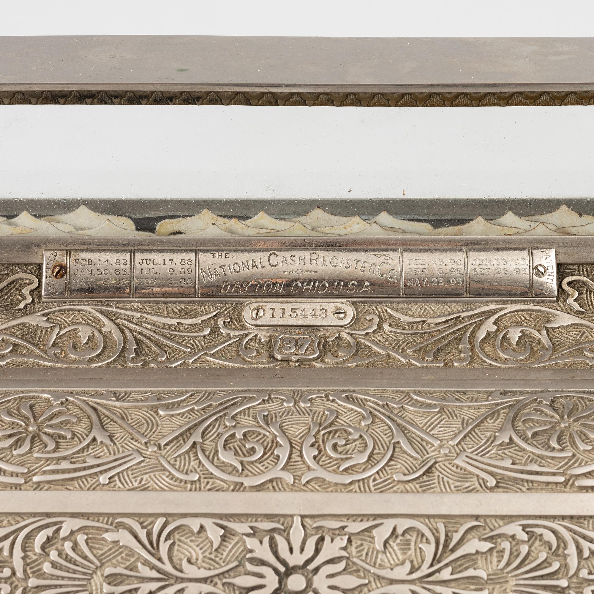 Kassaapparat, modellnummer 37, National Cash Register Co, USA, omkring år 1900.