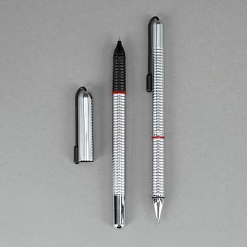 PENNOR, 2 st, "Rotring", förkromad metall.
