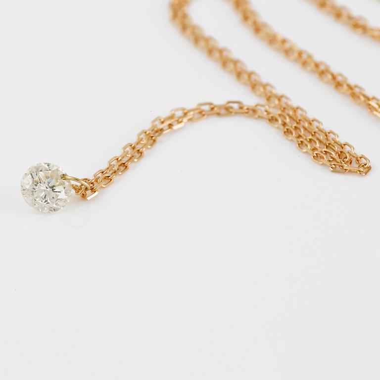 HÄNGE, 18K guld med fasettslipad diamant ca 0.20 ct. Vikt 1,1 gram.