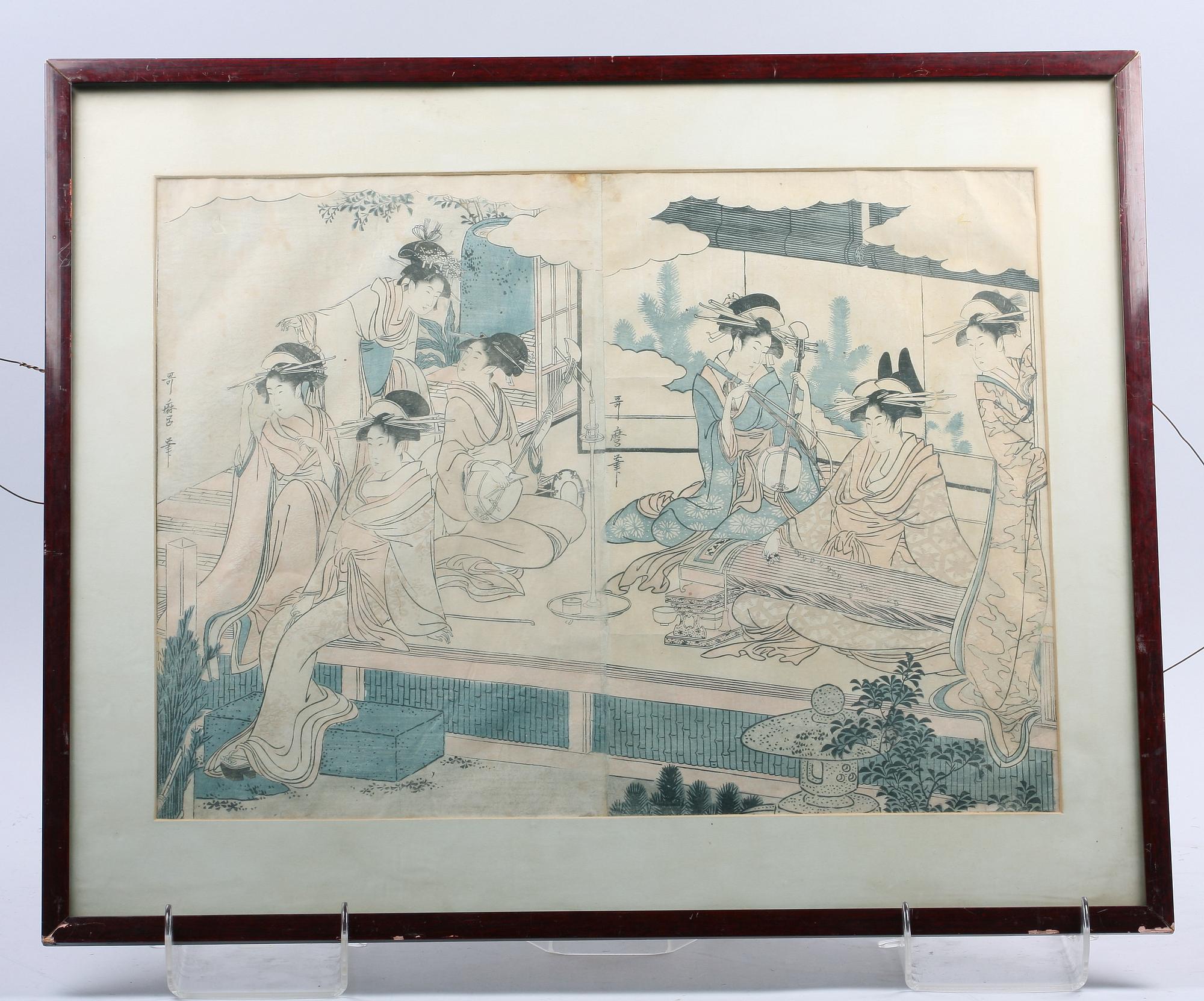 UTAMARO, KITAGAWA, tillskriven, träsnitt, Japan, tidigt 1800-tal.