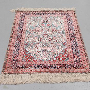 A RUG, silk China 122 x 76 cm.