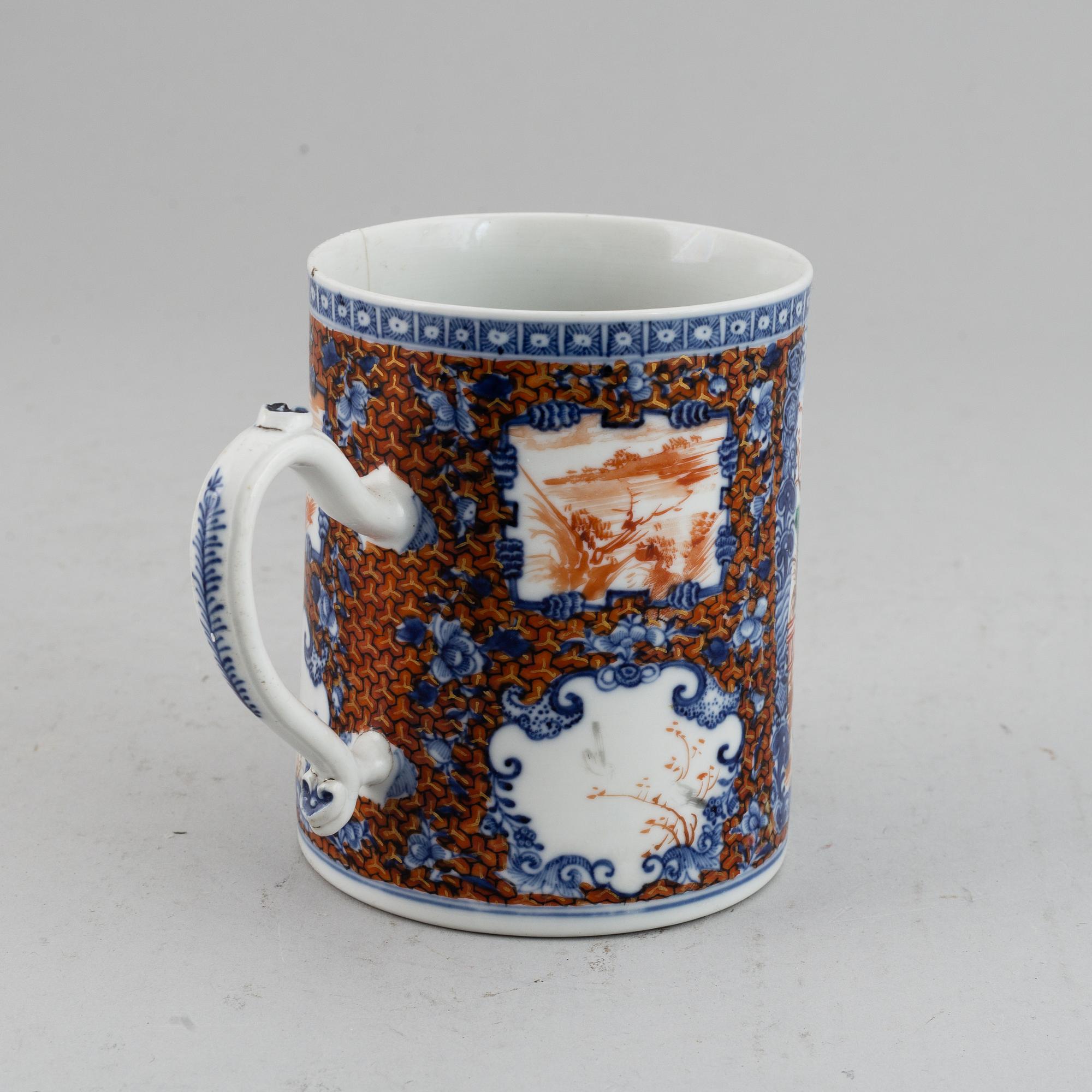 MUGG, kompaniporslin. Qingdynastin, Qianlong (1736-95).