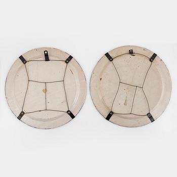 Two majolica chargers in historic style, Italy, late 19th century.
