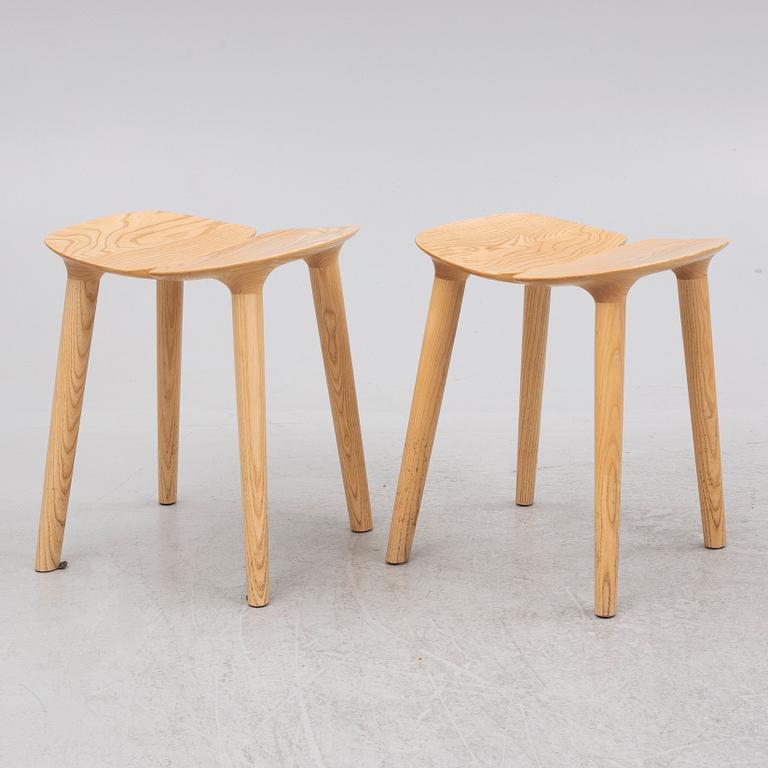 Ronan & Erwan Bouroullec, a pair of stools, "MC3 OSSO", Mattiazzi, Italy, after 2011.