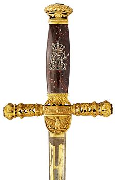 A Swedish Empire sword of honour with the monogram of the Swedish King Karl XIV Johan (1810-44).