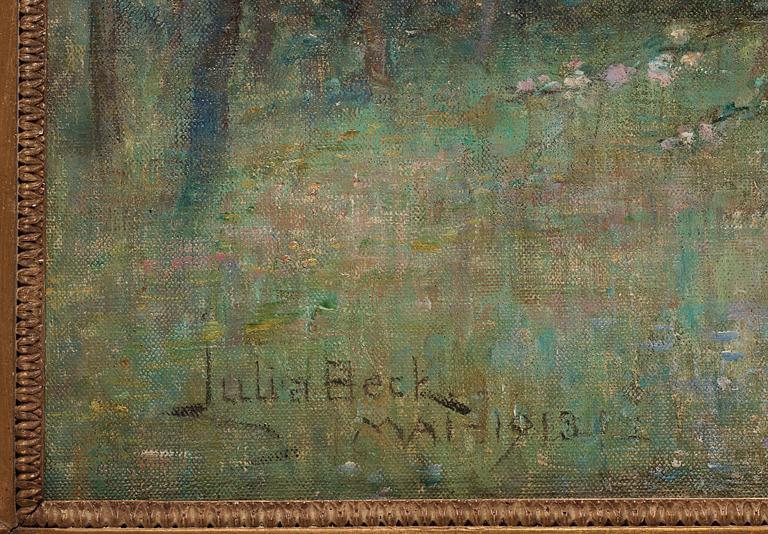 JULIA BECK, olja på duk, signerad Julia Beck och daterad Normandie Mai – 1913.