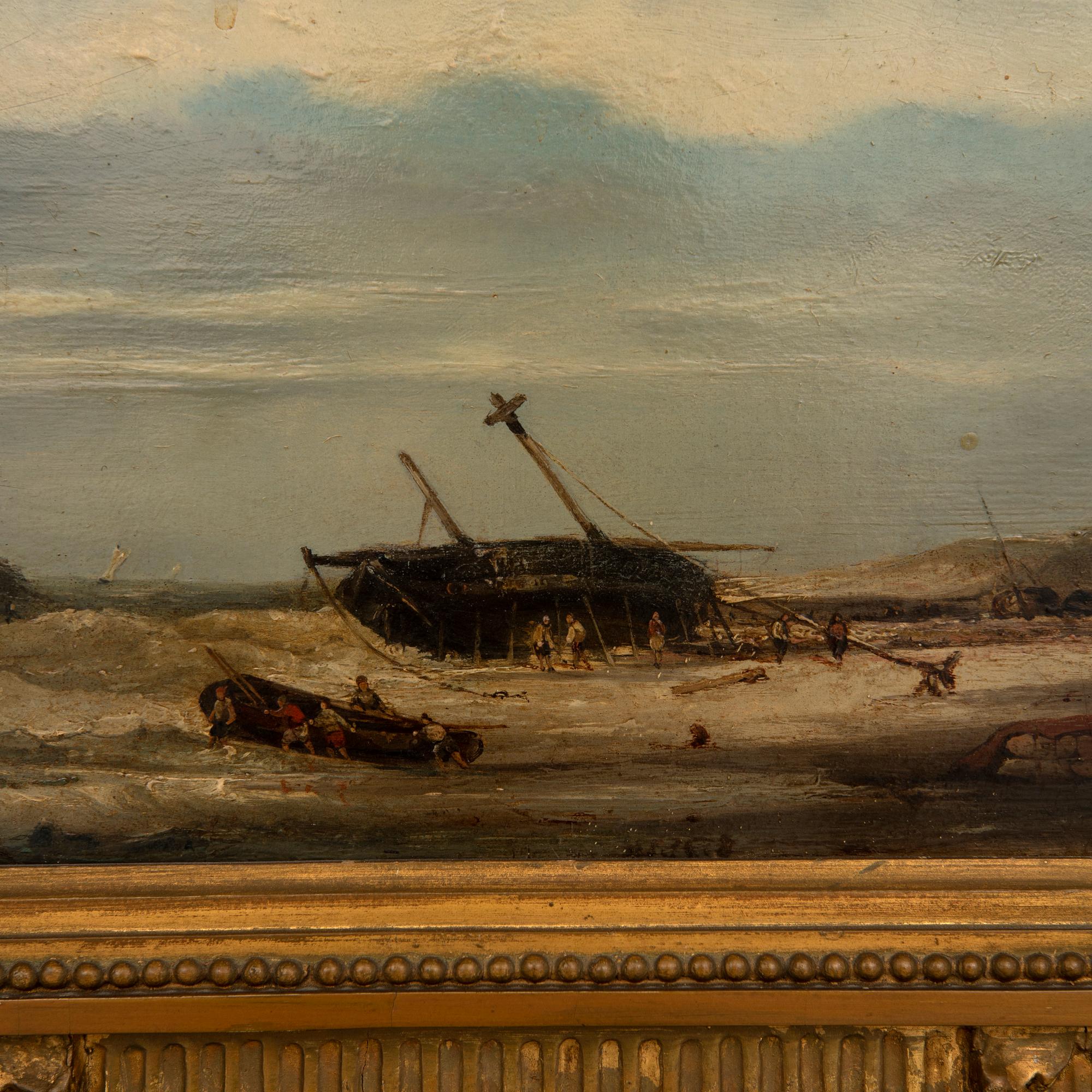 Unknown artist 19th century, The pulled boat.