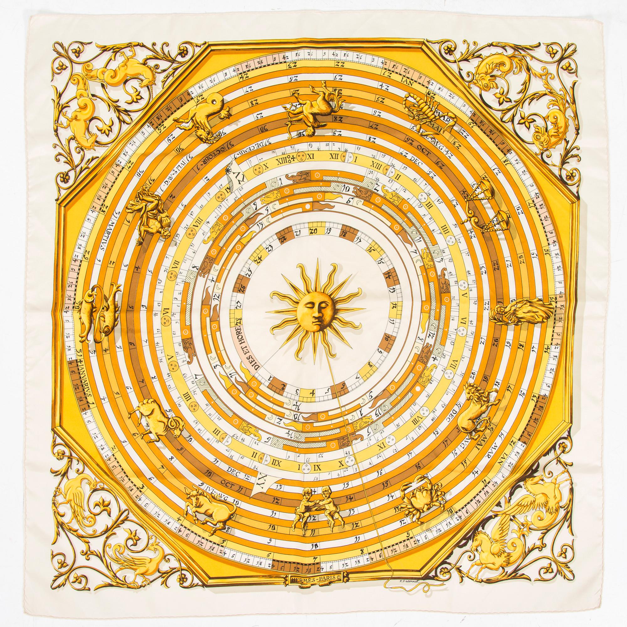 Hermès, scarf, "Dies et Hore"/"Astrology".