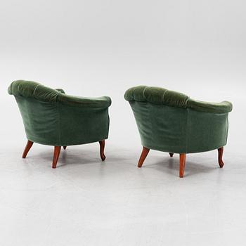 A pair of Bröderna Andersson easy chairs, mid 20th Century.