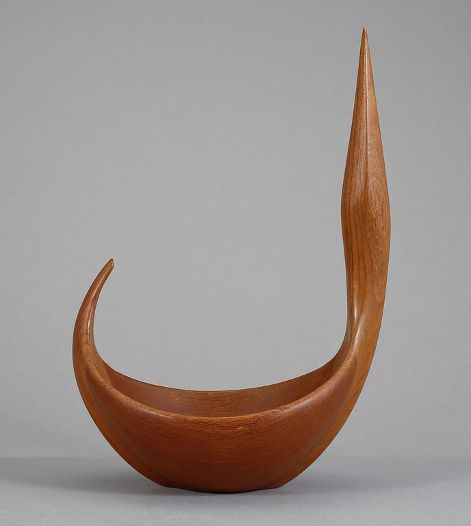 Two Johnny Mattson teak bowls, Sweden 1950's.