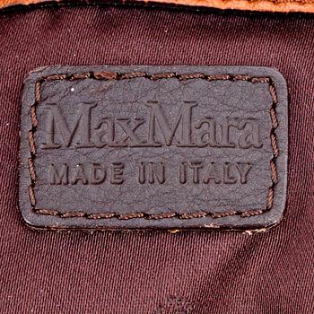 MAX MARA, a brown leather shoulder bag.