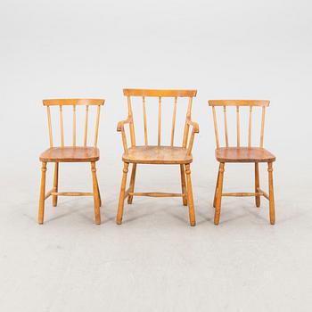 A set of eight chairs and an armchair Nässjö stolfabrik early 1900s.