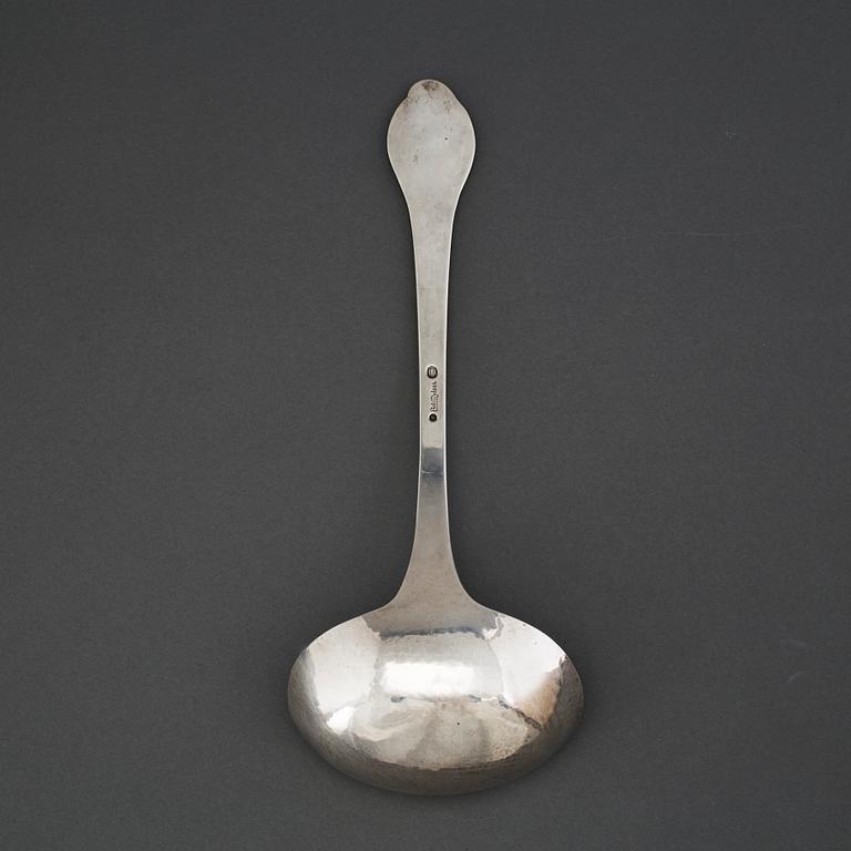 A silver soup ladle by Evald Nielsen Copenhagen 1916.