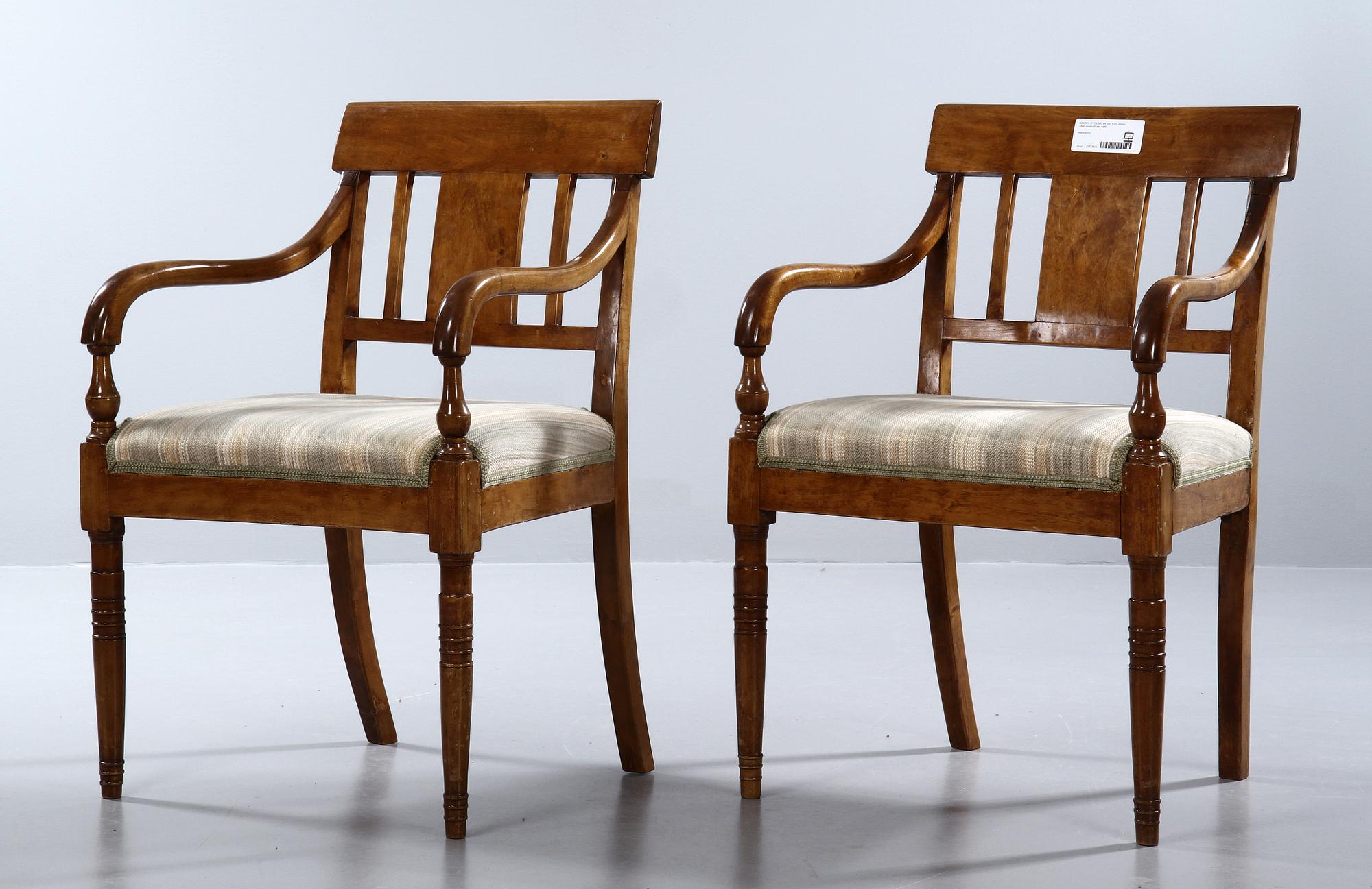 KARMSTOLAR, ett par, Karl Johan, 1800-talets första hälft.