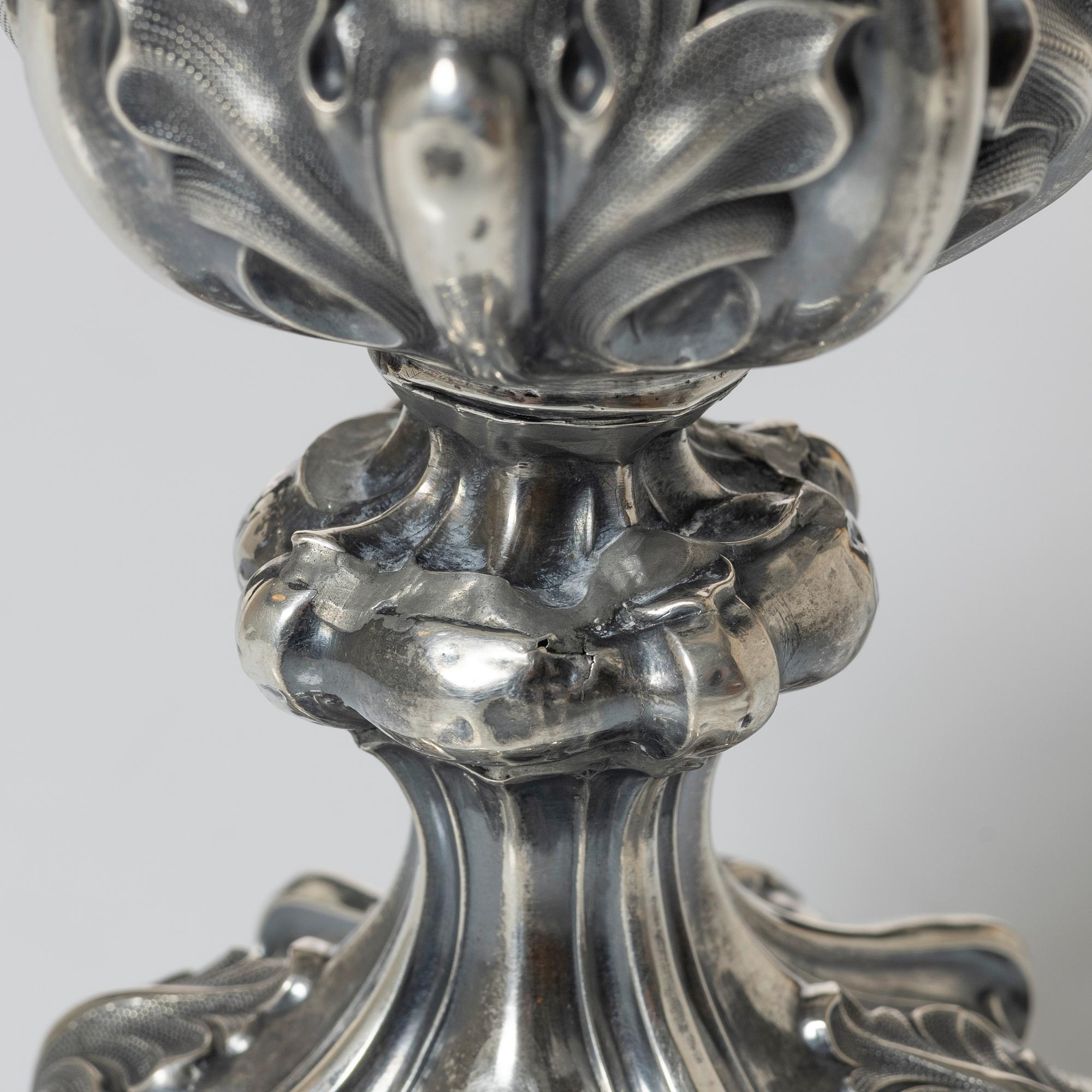 A silver goblet, possibly German, 19th Century.